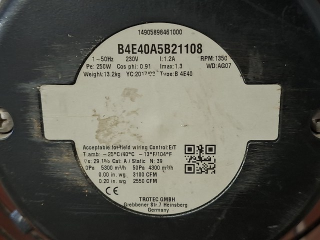 Industrieventilator 4.500m³/uur 230v trotec, ttv 4500, bouwjaar 2017 - afbeelding 3 van  4