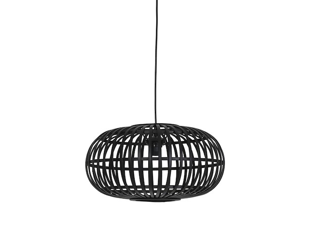 Indy bamboe hanglamp zwart 44 cm e27 fitting - afbeelding 1 van  1