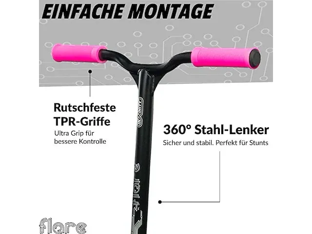 Infinity scooter , abec 9 100mm pu-wielen, roze - afbeelding 2 van  4