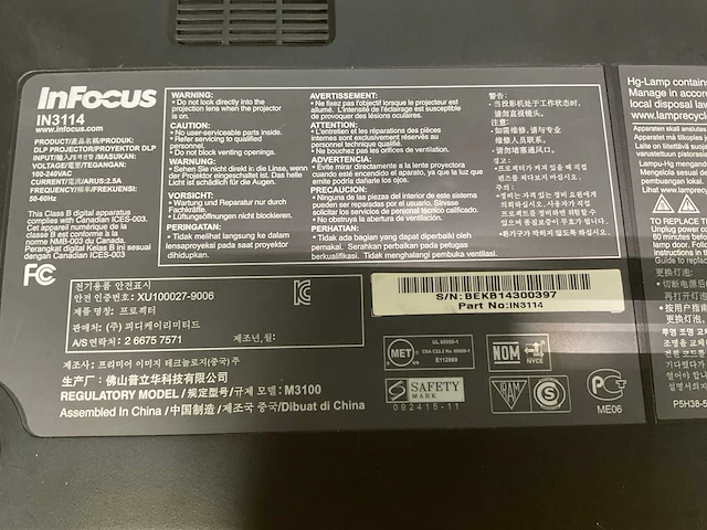 Infocus in3114 projector - afbeelding 7 van  7