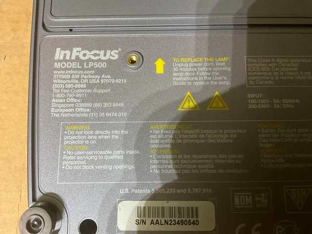 Infocus lp500 projector - afbeelding 4 van  4