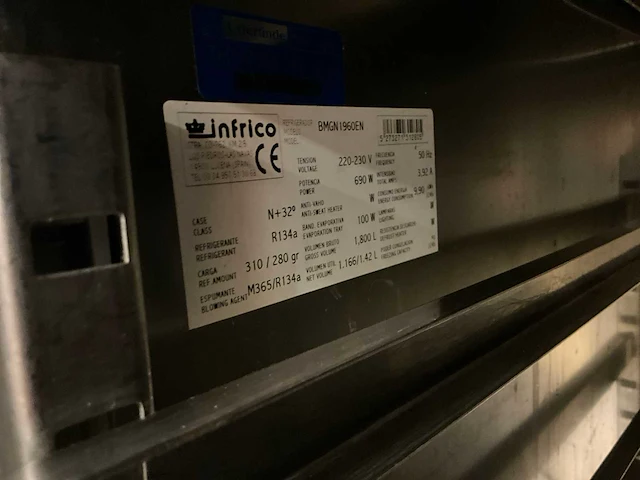 Infrico - bmgn1960en - koelwerkbank met ingebouwde sladiere - afbeelding 4 van  12