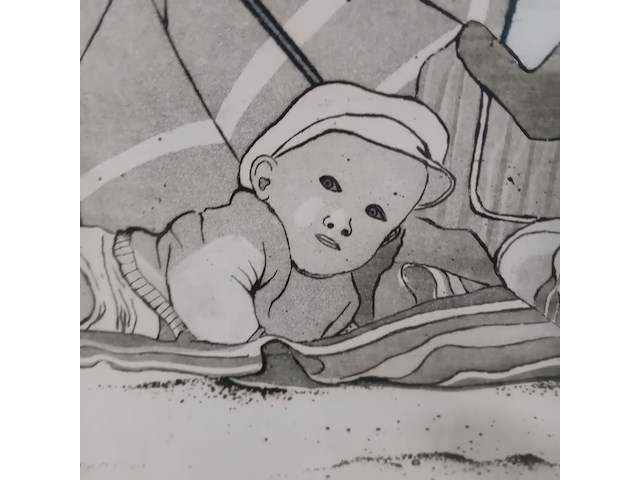 Ingelijst drukwerk, p. van der heyden, boris 8/10, 1976 - afbeelding 5 van  9