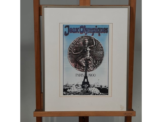 Ingelijst kunstwerk, jeux olympiques paris 1900 - afbeelding 1 van  6