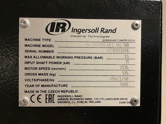 Ingersoll rand - r11n nirvana vsd - schroefcompressor - afbeelding 11 van  19