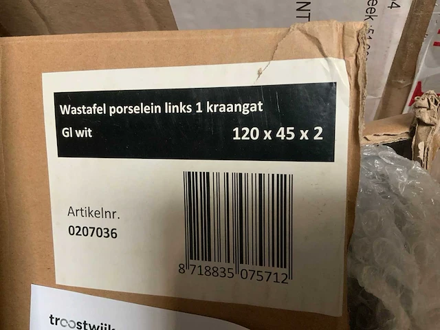 Ink aspekt wit links 0207036 wastafel 120 cm - afbeelding 2 van  3