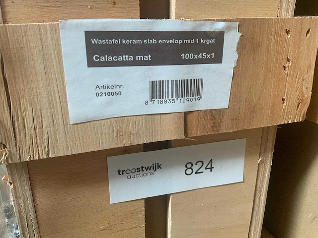 Ink calacatta mat wastafel 100cm - afbeelding 2 van  2