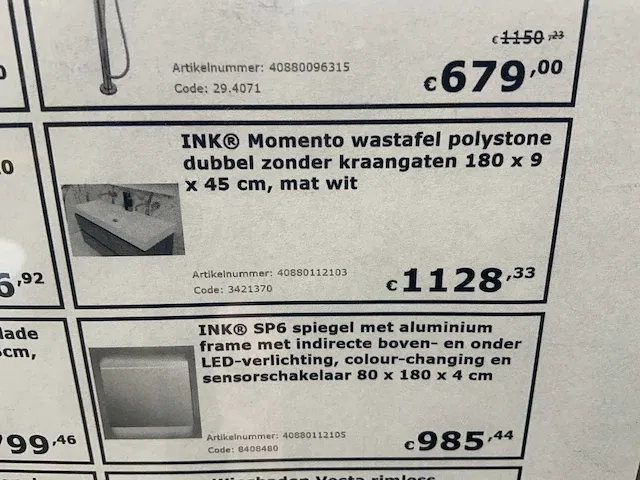 Ink momento dubbel badmeubelset - afbeelding 3 van  12