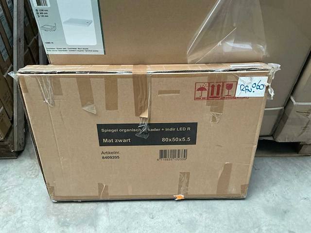 Ink organisch kader spiegel mat zwart - afbeelding 2 van  3