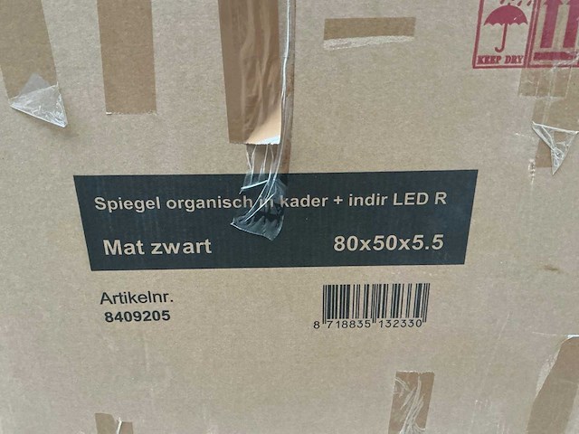 Ink organisch kader spiegel mat zwart - afbeelding 3 van  3