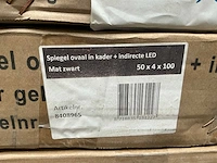 Ink ovaal in kader mat zwart led spiegel - afbeelding 4 van  5