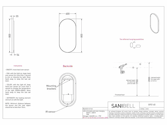 Ink spiegel 80x40cm (2x) - afbeelding 6 van  6