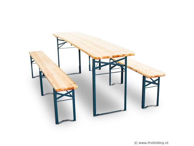 Inklapbare biertafel 220 cm incl. 2 banken - afbeelding 1 van  8