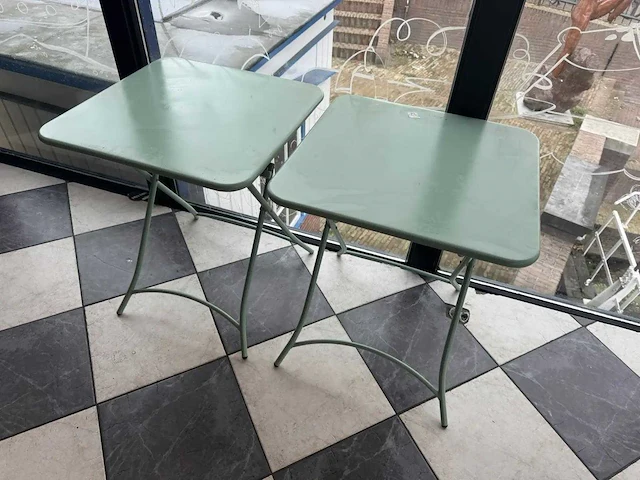 Inklapbare metalen tafel (2x) - afbeelding 1 van  4