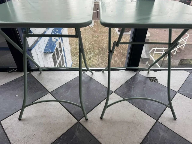 Inklapbare metalen tafel (2x) - afbeelding 3 van  4