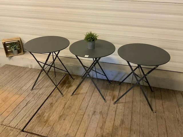 Inklapbare terrastafel ø 60 cm (3x) - afbeelding 1 van  4