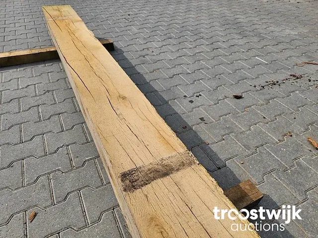 Inlands eiken balk 255x25x20cm - afbeelding 2 van  5