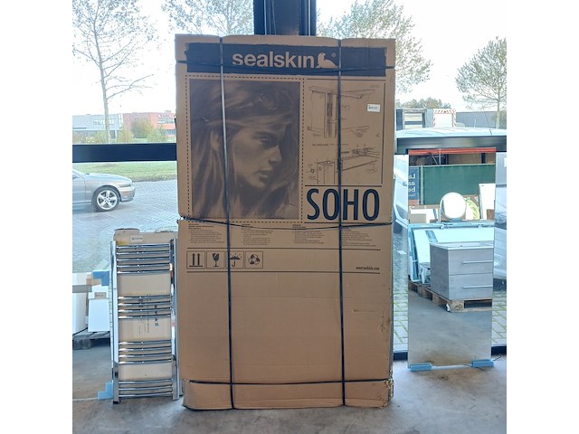 Inloopdouche, sealskin, soho, mat zwart - afbeelding 1 van  3