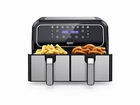 Innsky dual zone heteluchtfriteuse dubbele kamer & 8 liter capaciteit zwart/zilver - afbeelding 1 van  1