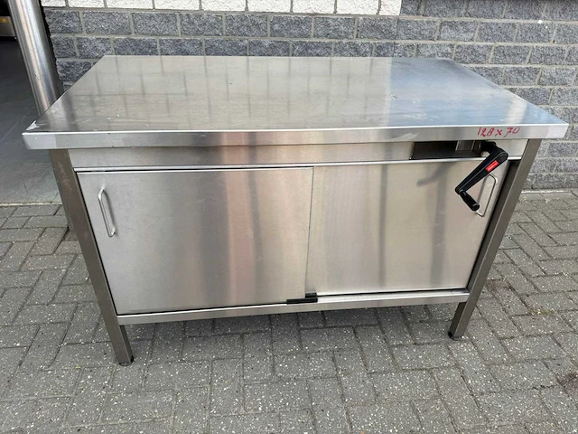 Inox - 128x70 - rvs werktafel - afbeelding 1 van  3