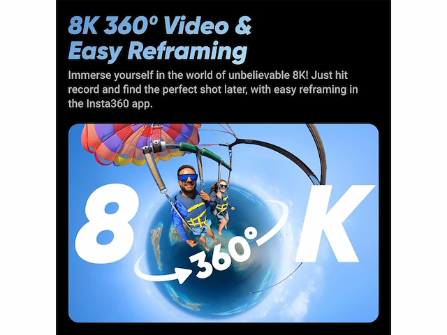 Insta 360 x4 actioncam 8k 360 camera zwart - afbeelding 2 van  5