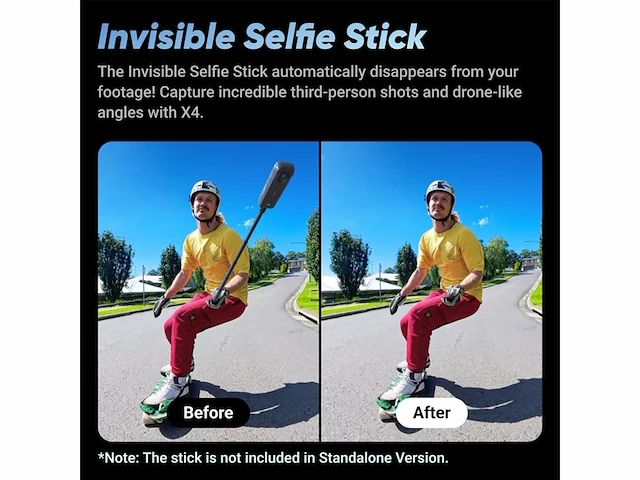 Insta 360 x4 actioncam 8k 360 camera zwart - afbeelding 3 van  5