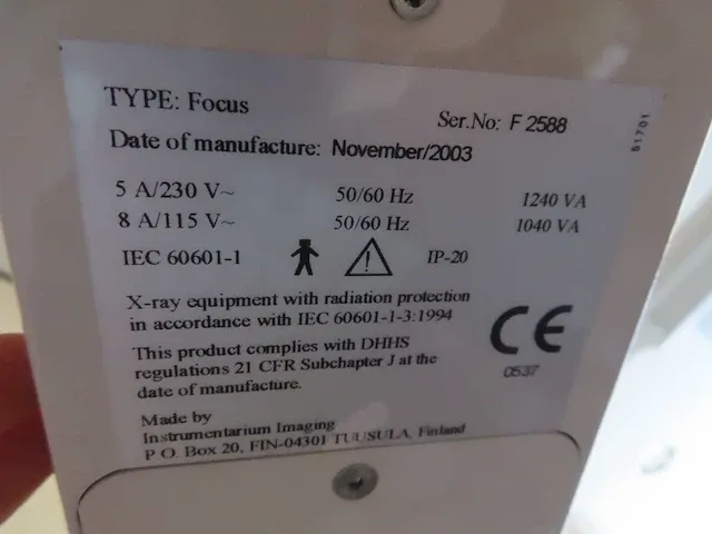 Instrumentarium dental - focus - röntgenapparaat - 2003 - afbeelding 6 van  6