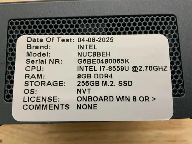 Intel 7jyb nuc8beh (i7) desktop - afbeelding 6 van  6