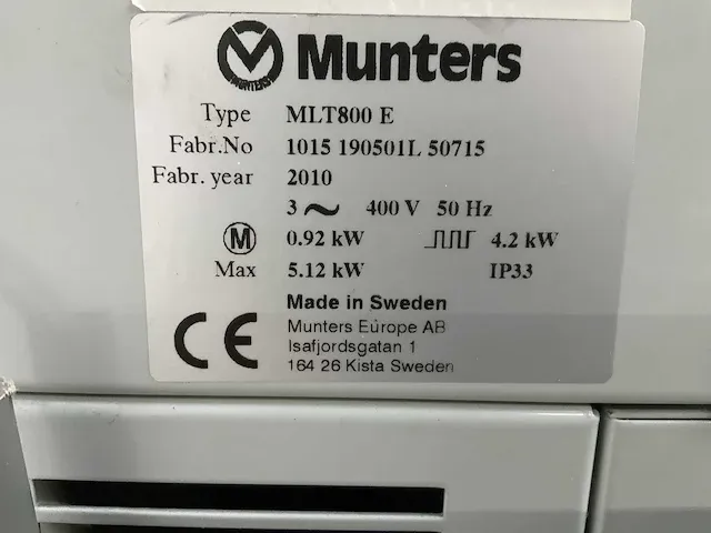 Interclima / munters - mlt800e - koelinstallaties - 2010 - afbeelding 6 van  15