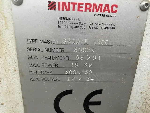 Intermac groove 1500 cnc rillenslijper - afbeelding 6 van  14