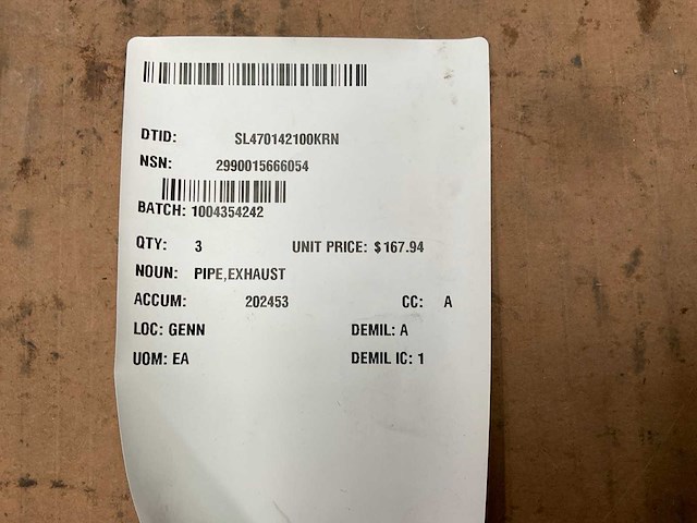 International 3824143c3l exhaust pipe (3x) - afbeelding 4 van  5