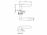 Intersteel - 0733 - deurkruk dock ton op rozet rond (7x) - afbeelding 2 van  9