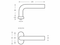 Intersteel - 1229 - deurkruk recht op ovaal rozet (10x) - afbeelding 3 van  8