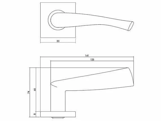 Intersteel - 1251 - deurkruk vleugel op rozet met sleutelplaat (8x) - afbeelding 2 van  8