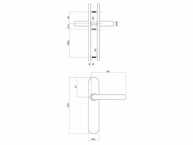 Intersteel - 1395 - deurkruk rond op verdekt schild blind met nokken 7 mm (10x) - afbeelding 2 van  6