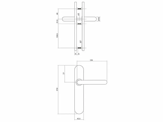 Intersteel - 1395 - deurkruk rond op verdekt schild met sleutelgat (10x) - afbeelding 2 van  6