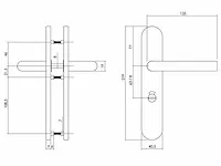 Intersteel - 1396 - deurbeslagdeurkruk recht op verdekt schild met toilet-badkamersluiting 63 mm (7x) - afbeelding 2 van  6