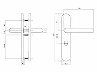 Intersteel - essentials - 1397 - deurkruk op schild met toilet-badkamersluiting (10x) - afbeelding 2 van  6