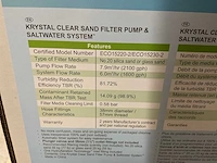 Intex - krystal clear - qx2100 - zandfilterpomp met zoutwatersysteem - afbeelding 4 van  4