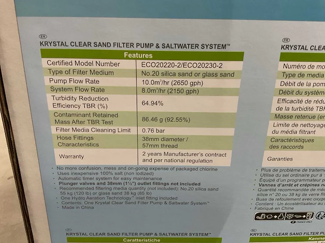 Intex - krystal clear - qx2600 - zandfilterpomp met zoutwatersysteem - afbeelding 3 van  4