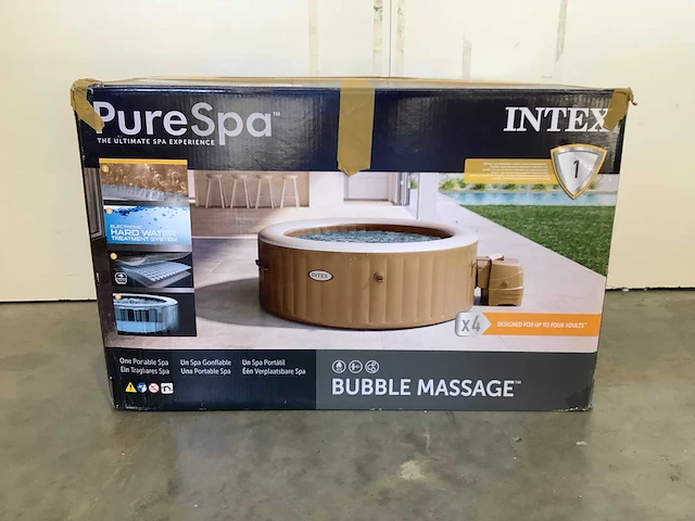 Intex purespa sahara tan bubble 4-persoons buitenspa - afbeelding 2 van  5