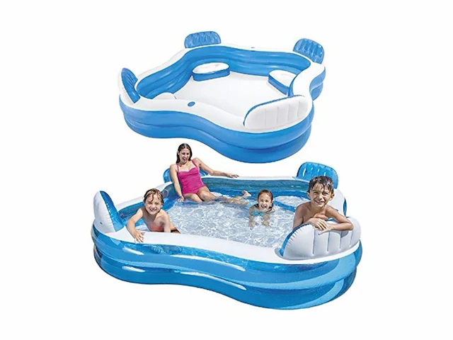 Intex swim center family lounge opblaaszwembad 229 x 229 x 66 cm wit - afbeelding 1 van  3