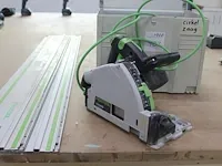 Invalcirkelzaagmachine festool ts 55 rebq met twee geleiders 140 cm.