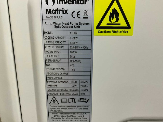 Inventor warmtepomp set binnen en buitenunit 6kw - afbeelding 12 van  14