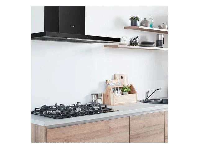 Inventum akb9015zwa - wandschouw afzuigkap - 90 cm - zwart - afbeelding 1 van  4