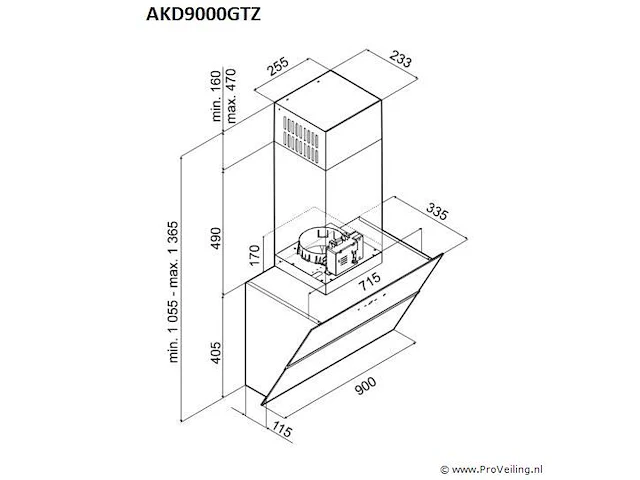 Inventum akd9000gtz afzuigkap - afbeelding 2 van  2