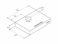 Inventum ako6015zwa onderbouw afzuigkap 60 cm 350 m3/h 3 standen zwart - afbeelding 3 van  5