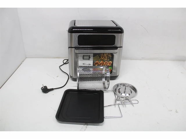 Inventum gf1200hld airfryer oven heteluchtfriteuse met roterende mand inhoud 12 liter zwart/rvs - afbeelding 5 van  5