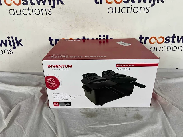 Inventum gf461b - dubbele frituurpan - 2 x 2,5 liter - tot 190 graden - 2 x 1800 watt - koude zone - friteuse - zwart - afbeelding 2 van  2