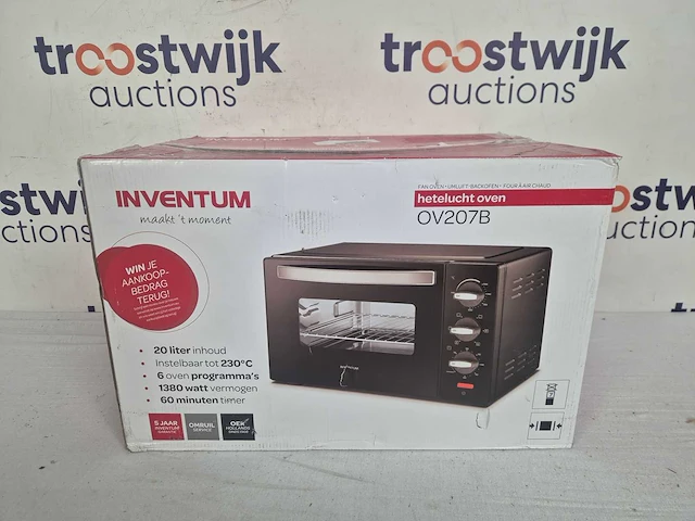 Inventum ov207b - vrijstaande heteluchtoven - 20 liter - afbeelding 2 van  2